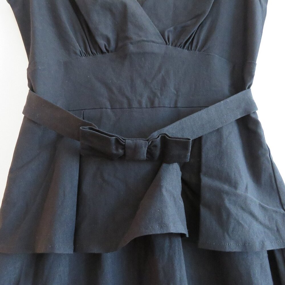 STOP STARING Black Obsession Sweetheart Peplum Retro Wiggle Dress 50s Rockabilly - Picture 4 of 14